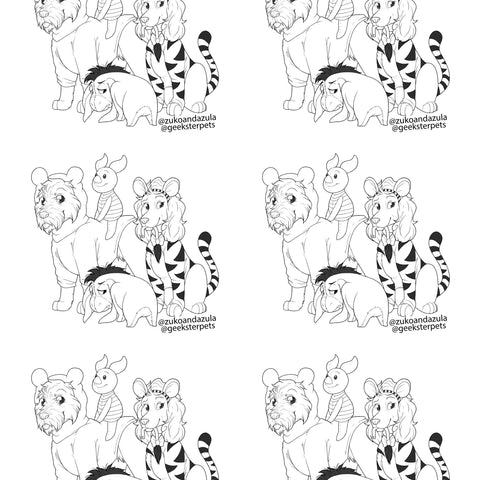 Coloring Page: Animal Friends